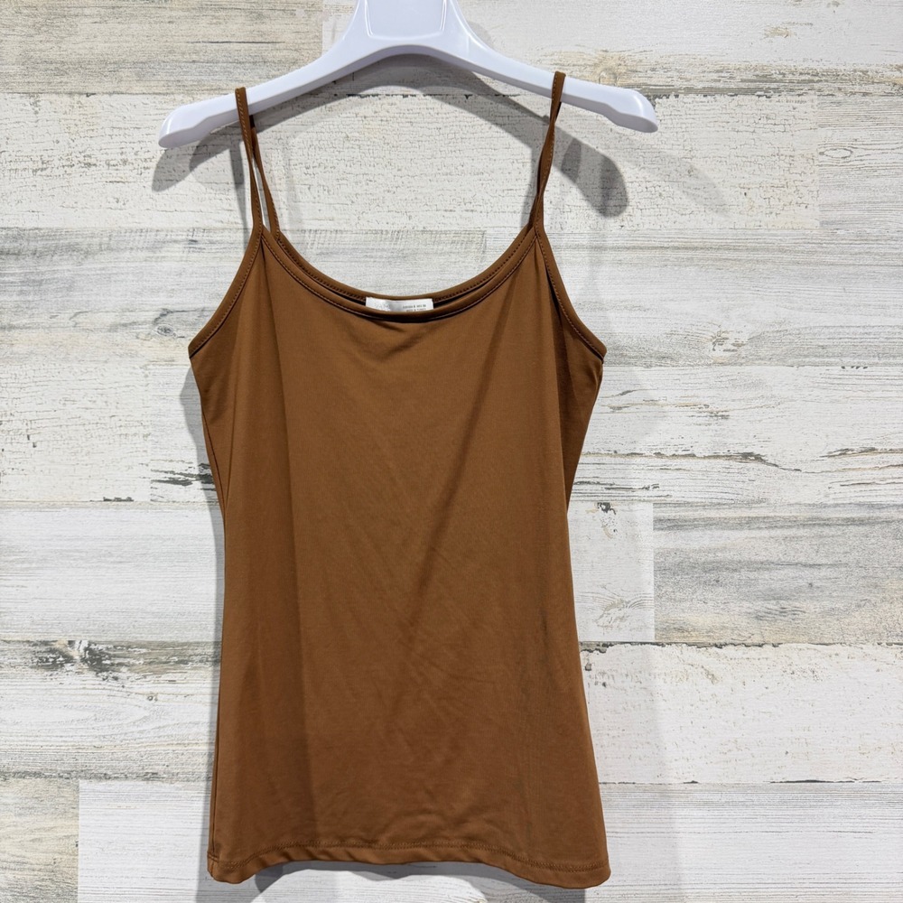 Zara Camisole Women S Brown Spaghetti Strap Stretch Basic Minimalist EUC